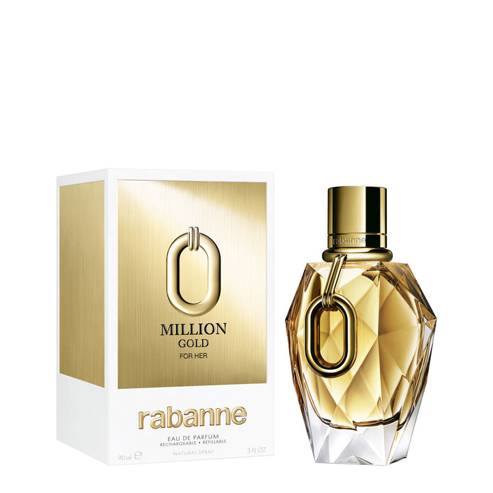 MILLION GOLD (pour femme/for her) • paco rabanne • 90 ml (rechargeable) • Eau de parfum intense pour femme, vaporisateur/natural spray rechargeable  Scentia : Parfums et fragrances