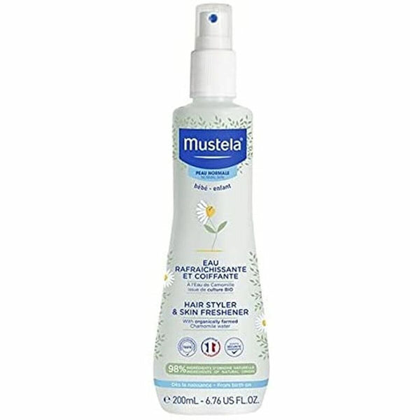 EAU RAFFRAICHISSANTE ET COIFFANTE pour bébés/enfant à l'eau de Camomille issue de la culture Bio • MUSTELA • 200 ml • Eau de Cologne pour bébés/enfants, vaporisateur/spray  Scentia : Parfums et fragrances