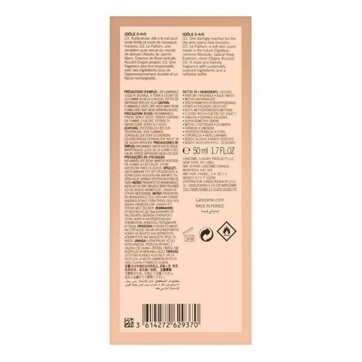 IDÔLE LE PARFUM • LANCÔME Paris • 50 ml (rechargeable) • Eau de parfum pour femme  Scentia : Parfums et fragrances