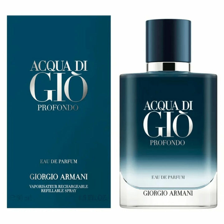 ACQUA DI GIO PROFONDO • GIORGIO ARMANI • 50 ml (rechargeable) • Eau de parfum pour homme, vaporisateur/spray  Scentia : Parfums et fragrances