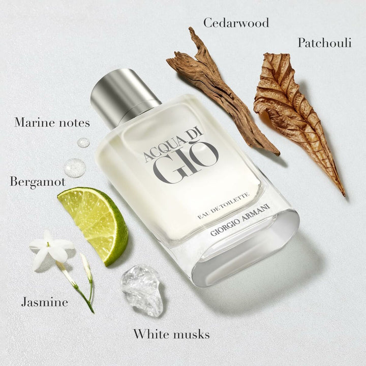 ACQUA DI GIO - EAU DE TOILETTE • GIORGIO ARMANI • 100 ml • Eau de toilette pour homme, vaporisateur spray  Scentia : Parfums et fragrances