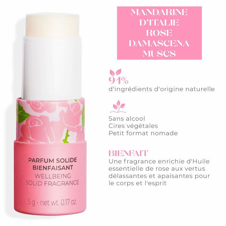 PARFUM SOLIDE BIENFAISANT ROSE • ROGER & GALLET • 5 g • Parfum solide sans alcool unisexe  Scentia : Parfums et fragrances