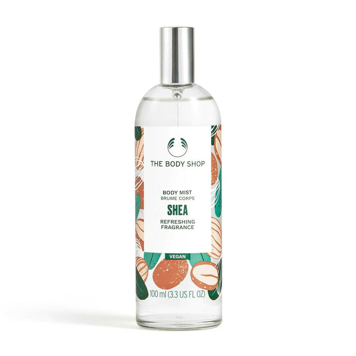 SHEA (Karité) - Brume corps/Body mist • THE BODY SHOP • 100 ml • Brume corporelle/Body Mist, VEGAN, vaporisateur/spray  Scentia : Parfums et fragrances