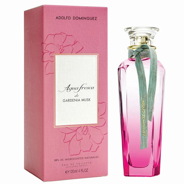 Agua fresca de GARDENIA MUSK • ADOLFO DOMINGUEZ • 120 ml • Eau de toilette pour femme, vaporisateur/natural spray  Scentia : Parfums et fragrances