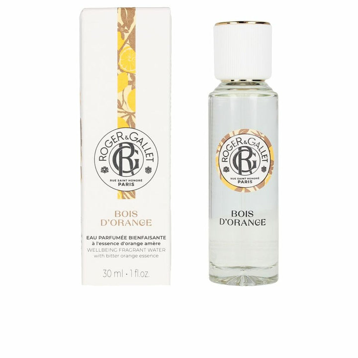 BOIS D'ORANGE • ROGER & GALLET • 30 ml  Eau parfumée bienfaisante à l'essence d'orange amère, vaporisateur/spray  Scentia : Parfums et fragrances
