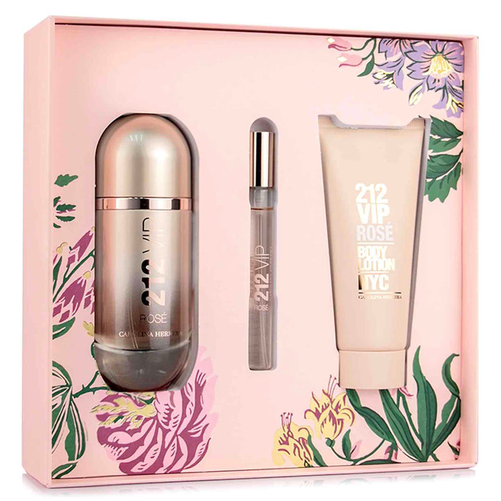 Coffret 212 VIP ROSÉ NYC : Eau de parfum + vaporisateur de voyage + lotion corporelle • CAROLINA HERRERA New York  Scentia : Parfums et fragrances