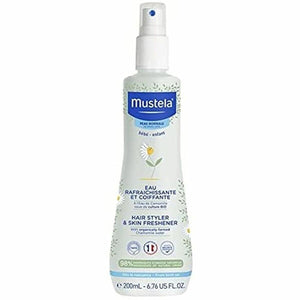 EAU RAFFRAICHISSANTE ET COIFFANTE pour bébés/enfant à l'eau de Camomille issue de la culture Bio • MUSTELA • 200 ml • Eau de Cologne pour bébés/enfants, vaporisateur/spray  Scentia : Parfums et fragrances