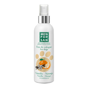 Eau de Cologne pour chiens - Senteur Vanille/Orange • Menforsan (MEN FOR SAN) • 125 ml • Eau de Cologne pour animaux domestiques  Scentia : Parfums et fragrances