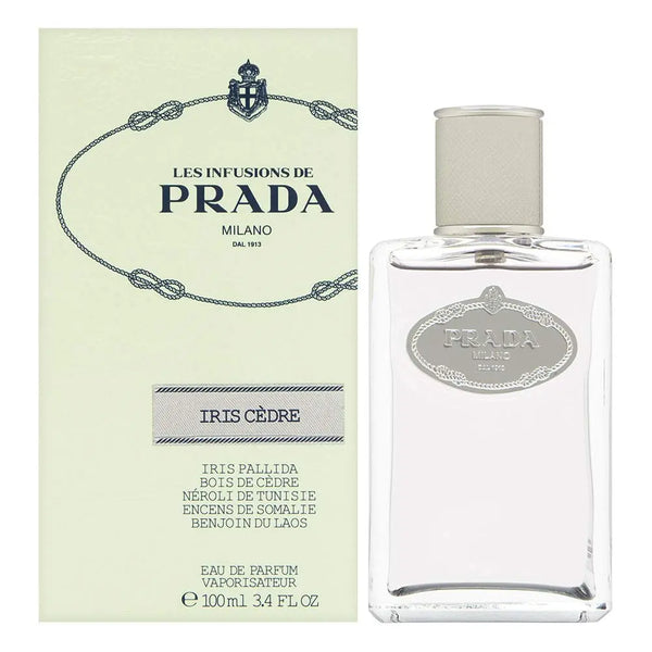 IRIS CÈDRE Collection LES INFUSIONS DE PRADA • PRADA, Milano • 100 ml • Eau de parfum unisexe  Scentia : Parfums et fragrances