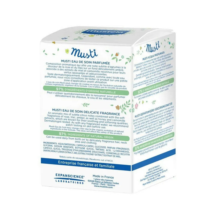 Musti - Eau de soin parfumée pour bébés/enfants • Mustela • 50 ml • Eau de soin parfumée pour bébés/enfants, 97% d'ingrédients d'origine naturelle, vaporisateur/spray  Scentia : Parfums et fragrances