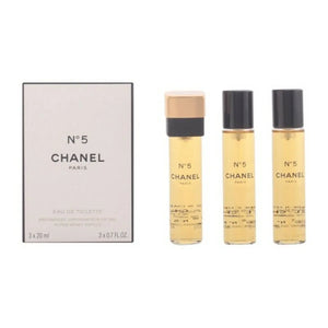Recharges N°5 DE CHANEL EAU DE TOILETTE pour femme vaporisateur de sac • CHANEL, Paris • 3 x 20 ml  Scentia : Parfums et fragrances