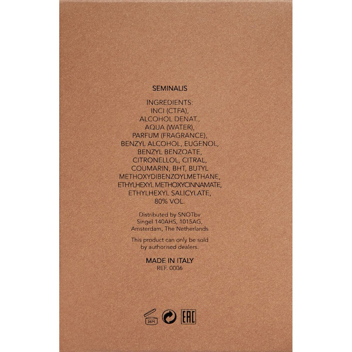 SEMINALIS • ORTO PARISI • 50 ml • Parfum unisexe, vaporisateur/spray  Scentia : Parfums et fragrances