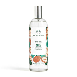 SHEA (Karité) - Brume corps/Body mist • THE BODY SHOP • 100 ml • Brume corporelle/Body Mist, VEGAN, vaporisateur/spray  Scentia : Parfums et fragrances