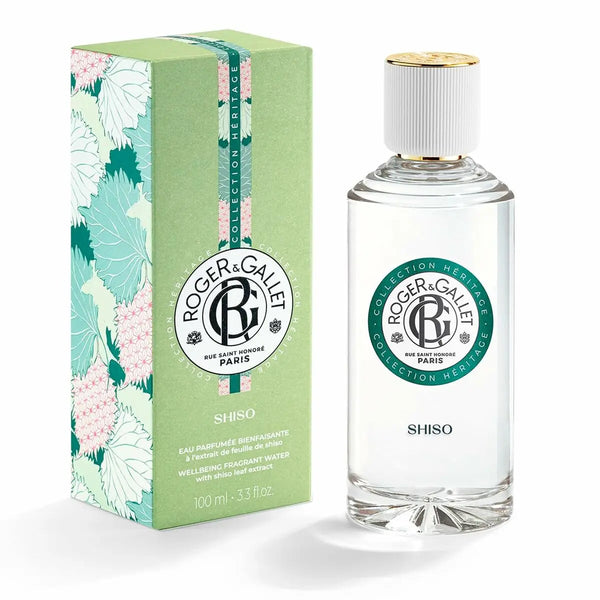 SHISO - Collection HÉRITAGE • ROGER & GALLET • 100 ml • Eau parfumée bienfaisante à l'extrait de feuille de shiso, vaporisateur/spray  Scentia : Parfums et fragrances