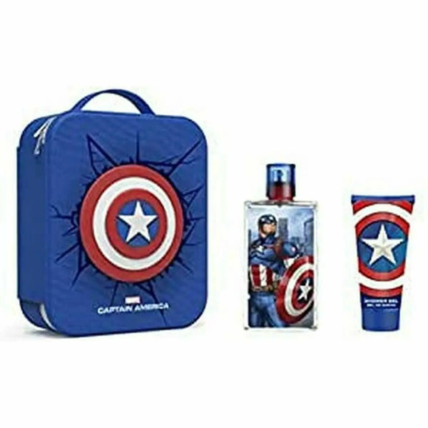 Set CAPTAIN AMERICA pour enfants : eau de toilette + gel douche + trousse de toilette • 100 ml + 60 ml • BIGBUY BEAUTY • Eau de toilette pour enfant, vaporisateur/spray + gel douche  Scentia : Parfums et fragrances