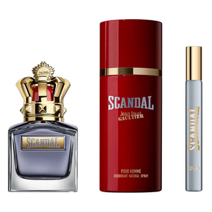 Set Jean Paul Gaultier: Scandal Pour Homme, Eau De Toilette, For Men, 50 ml + Scandal Pour Homme, Eau De Toilette, For Men, 10 ml + Scandal Pour Homme, Scented Spray, For Men, 150 ml  SCENTIA