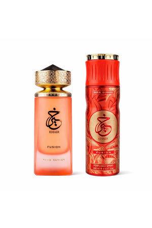 Set Paris Corner: Khair Fusion, Eau De Parfum, Unisex, 100 ml + Khair Fusion, Deodorant Spray, For Women, 200 ml  SCENTIA