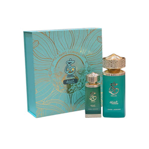 Set Paris Corner: Khair Pistachio, Eau De Parfum, Unisex, 100 ml + Khair Pistachio, Deodorant Spray, For Women, 200 ml  SCENTIA